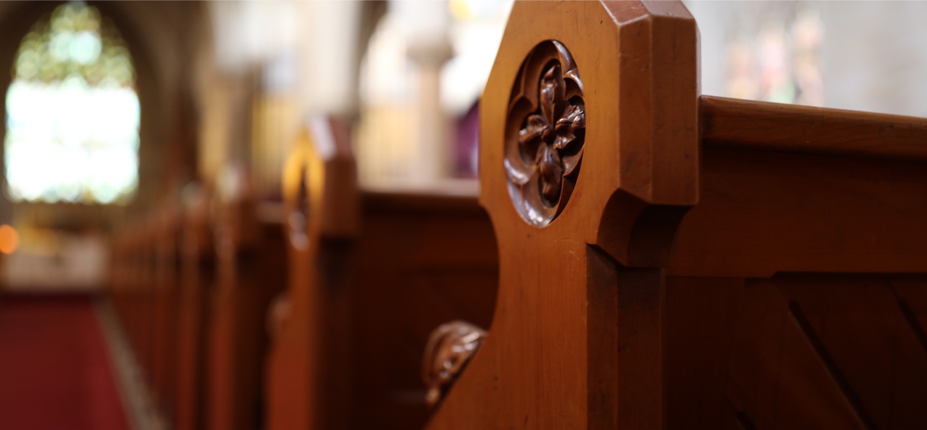 Photo of pews in a church